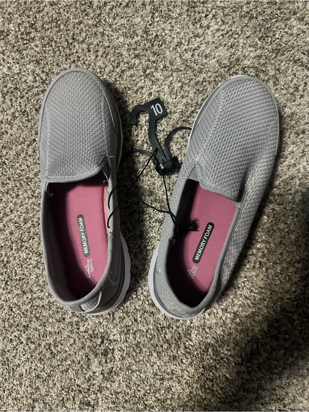 Slip-On Memory Foam Women's Shoes in Light Gray